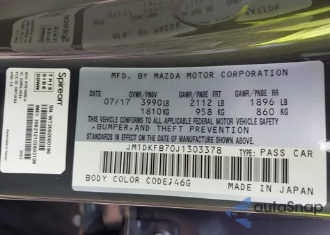 2018 Mazda Cx-3 Sport из США, поврежденный, VIN JM1DKFB70J1303378